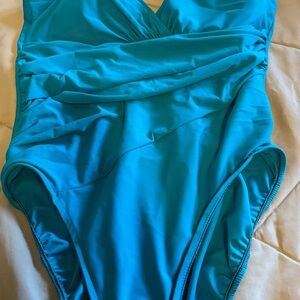 Teal Trimshaper One-Piece Swimsuit Size 16